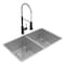 Elkay 18 Gauge SS 31-1/2" x 18-1/2" x 9" Equal Double Bwl Undermount Sink and Faucet Kit w/ Btm Grid and Drain ECTRU31179TFMBC - alternate 4